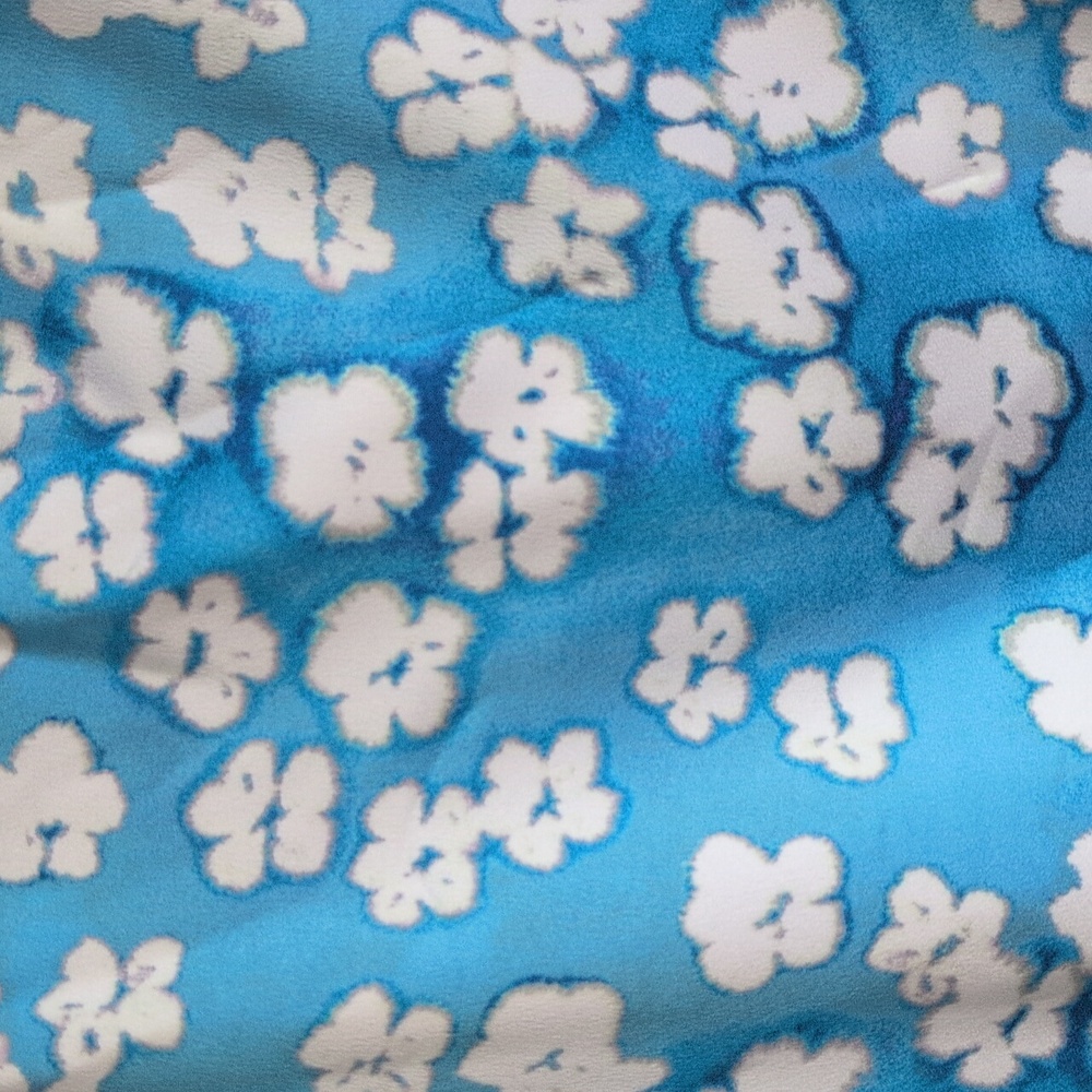 Halogen Blue and White Acid Floral Midi Skirt - Picture 5 of 5